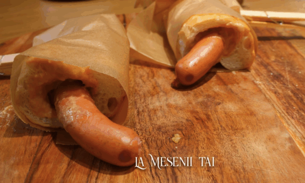 Hot dog cu cremvursti de vita