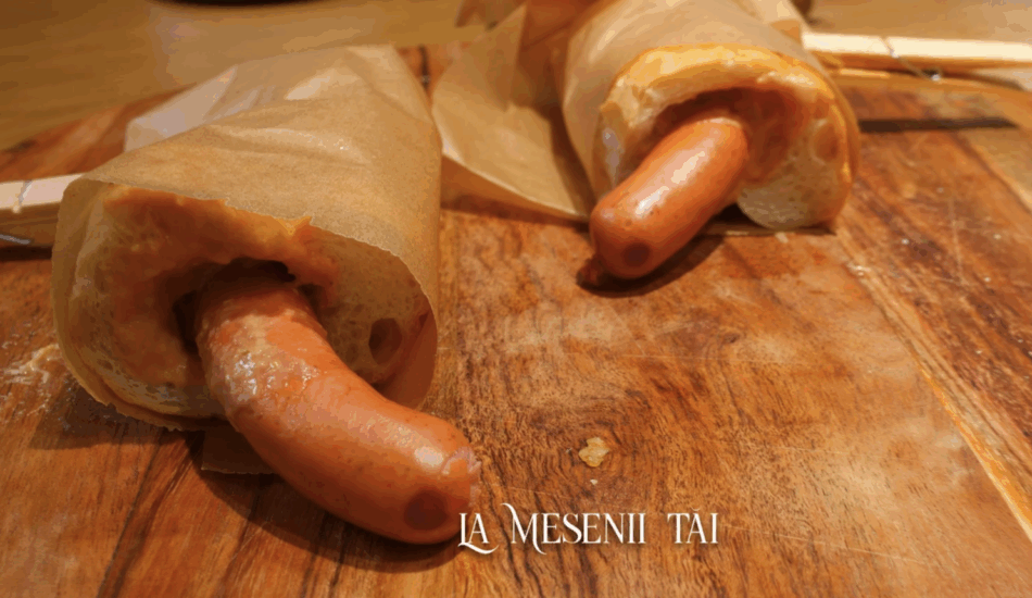 Hot dog cu cremvursti de vita